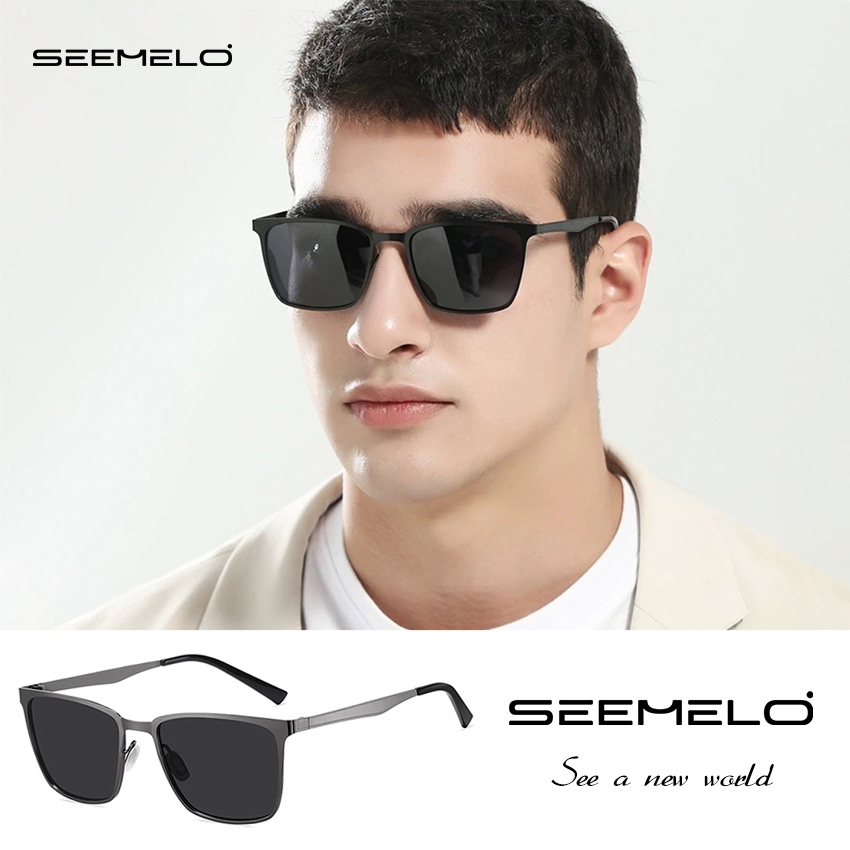 SEEMELO แว่นกันแดดผู้ชาย UV400 แว่นตาโพลาไรซ์แว่นตาขับรถแว่นกันแดด