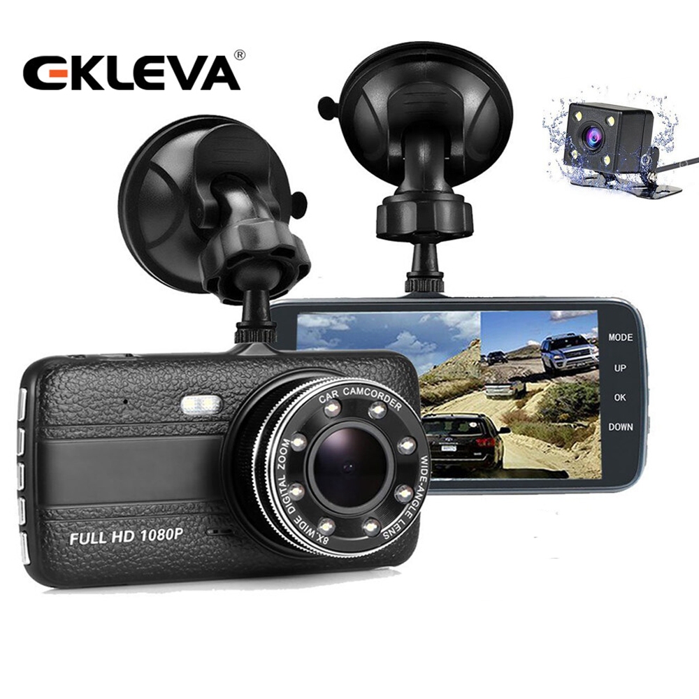 EKLEVA Dual Lens Car Camera Vehicle On-Dash Video Dash Cam Full HD 1080P 170 กล้องแดชบอร์ดด้านหน้า 7