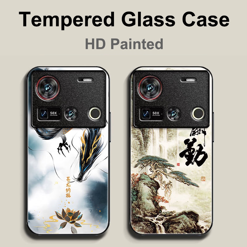 9H สําหรับ Nubia Z70 Ultra กรณี Hard กระจกนิรภัยโทรศัพท์ปกหลังสําหรับ Nubia Z70Ultra สําหรับ Nubia Z