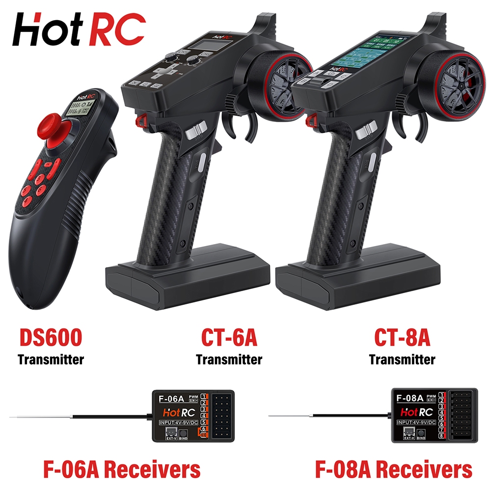 Hotrc เครื่องส่งสัญญาณ CT-6A CT-8A DS600 6CH 8CH 2.4GHz ระบบวิทยุ รีโมตคอนโทรล