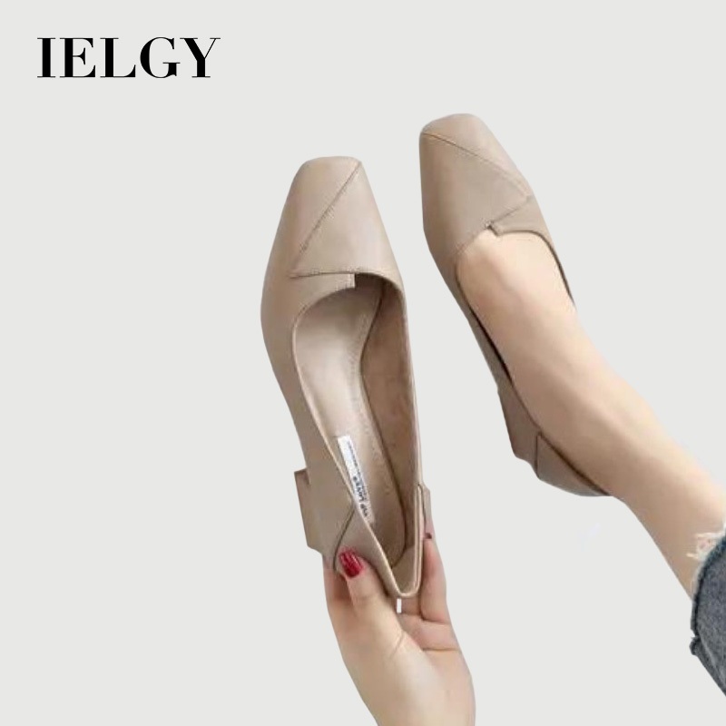 IELGY อ่อนนุ่ม พื้นรองเท้า สไตล์อังกฤษสบายไม่เหนื่อยเท้ารองเท้าหนังทํางานลําลองสําหรับผู้หญิง