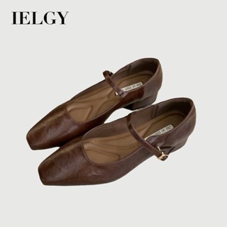 IELGY ฝรั่งเศสวินเทจแมรี่เจนรองเท้าสีน้ําตาลรองเท้าเวอร์ชั่น…