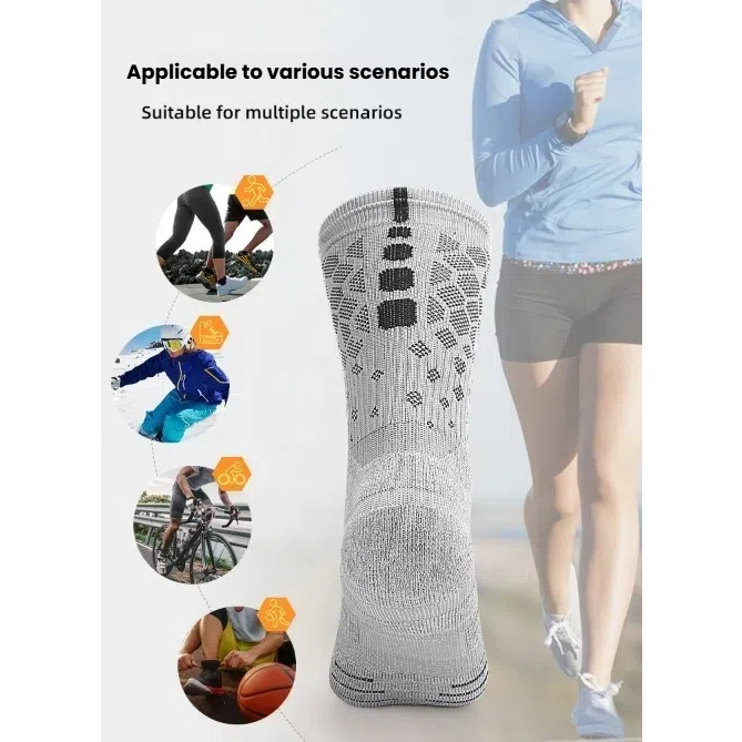 ถุงเท้ากีฬามืออาชีพลื่นซิลิโคนด้านล่างถุงเท้าฟุตบอลระบายอากาศและสะดวกสบายถุงเท้าบาสเกตบอล