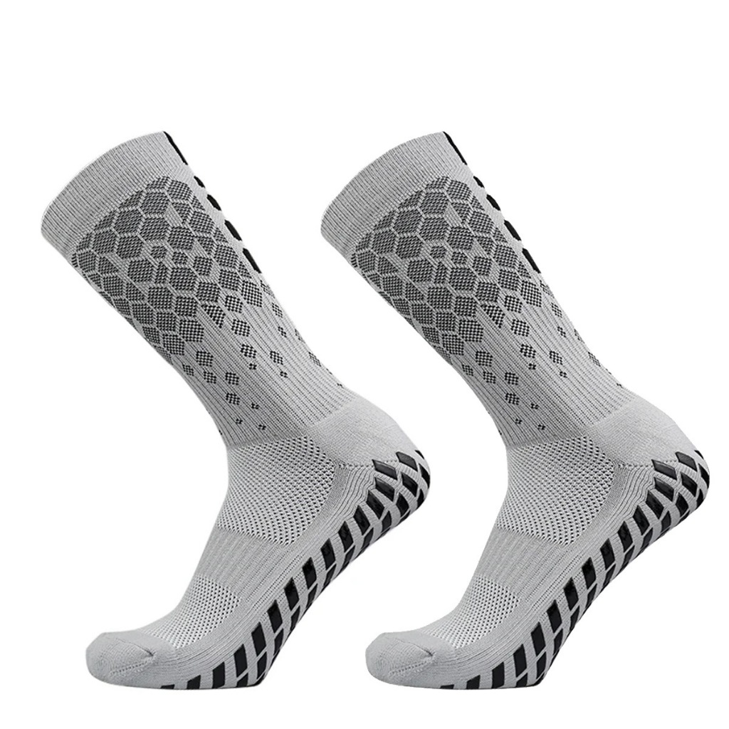 ถุงเท้ากีฬามืออาชีพลื่นซิลิโคนด้านล่างถุงเท้าฟุตบอลระบายอากาศและสะดวกสบายถุงเท้าบาสเกตบอล