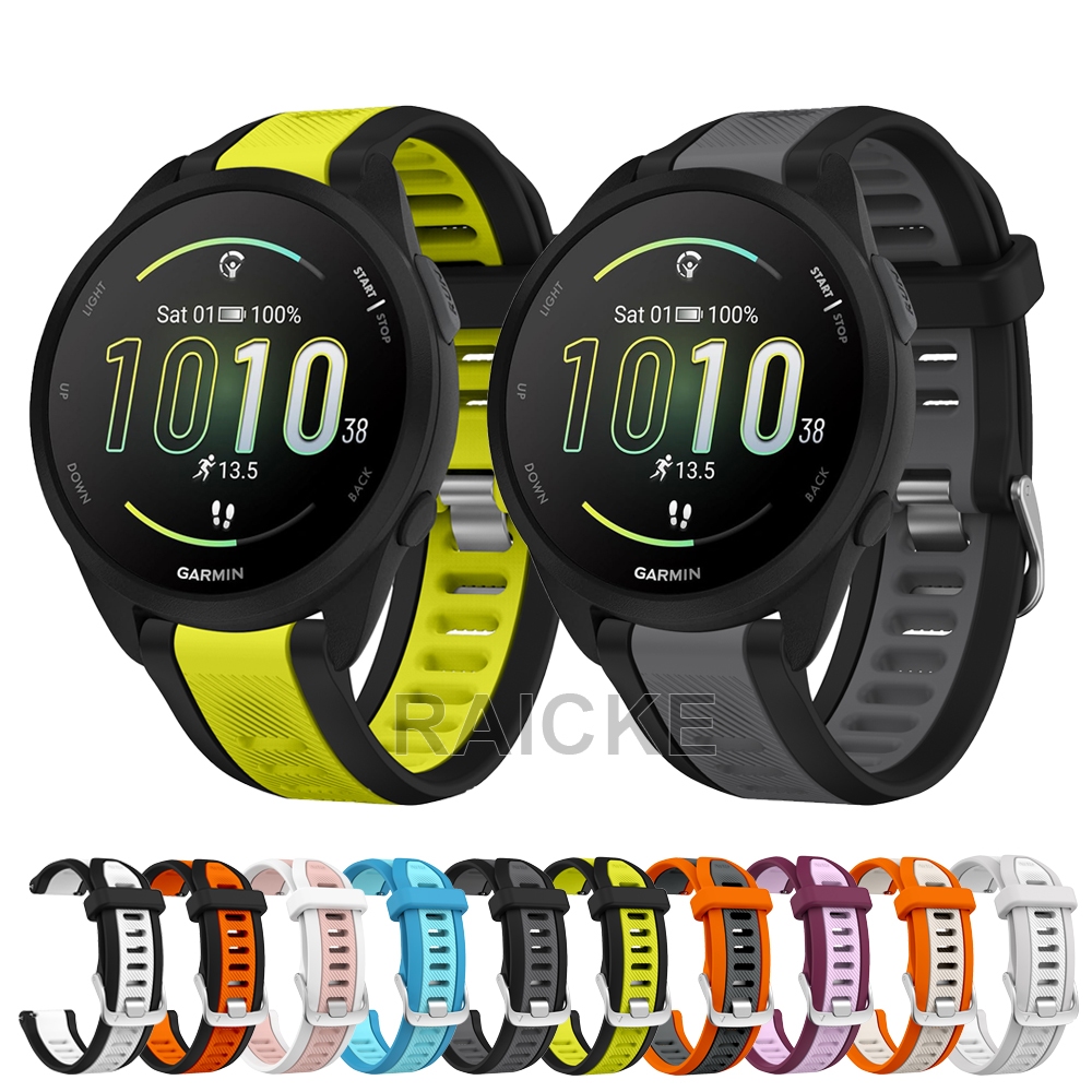 สายรัดซิลิโคนอ่อนนุ่มสําหรับ Garmin vivoactive 5 / vivoactive 6 / 3 Music / Forerunner 55 / 165 / 245 / 645 / 158 / 168