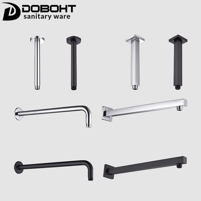 Doboht สีดําเงินสแตนเลสห้องน้ําบ้านเพดานหัวฝักบัวแขนหัวฝักบัว Rod