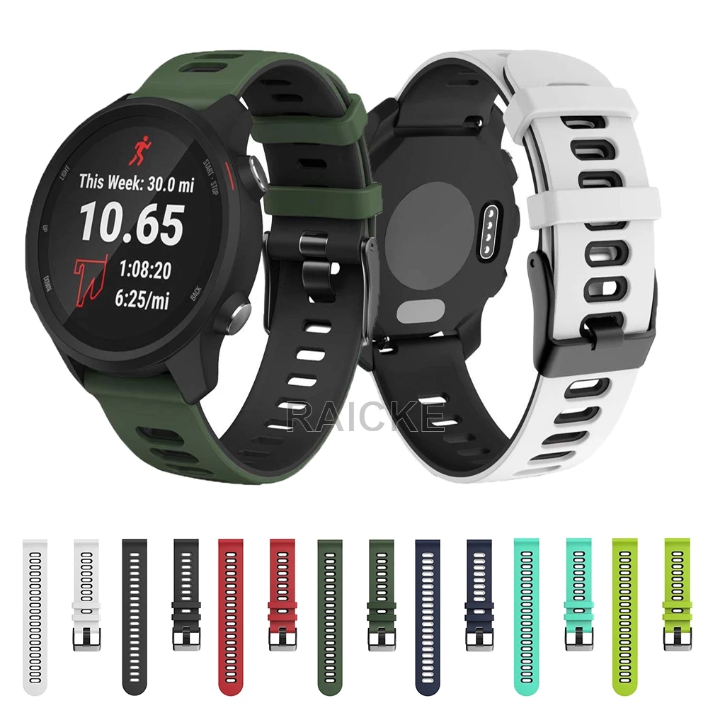 สายรัดซิลิโคนสําหรับ Garmin vivoactive 5 6/ 3 Music / Forerunner 55 / 70 / 170 / 165 / 245 / 645 / 158 / 168 / Approach S50