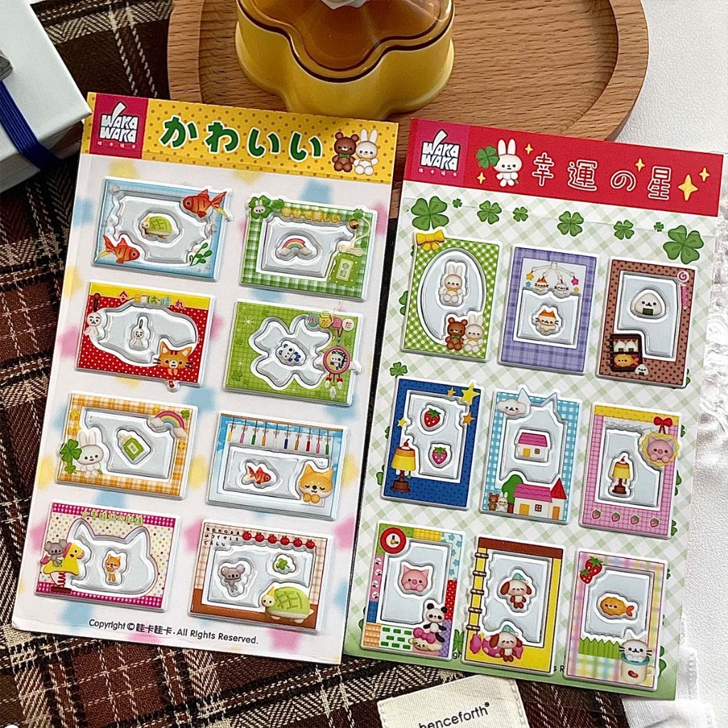 คู่มือสามมิติ สติ๊กเกอร์น่ารัก Dialog Collage สติ๊กเกอร์ฟิล์มตัดสไตล์เกาหลี