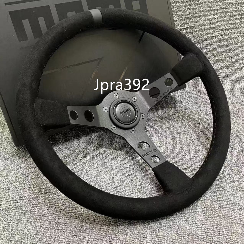 พวงมาลัยรถยนต์ MOMO Suede ขนาด 14 "Drift Racing Black Edition