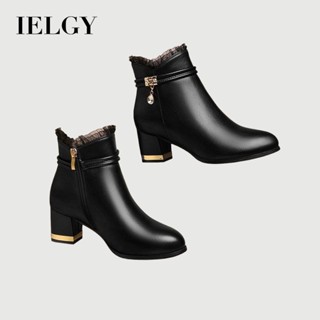 IELGY หนังนุ่มรองเท้าผู้หญิงฤดูหนาว 2025 ใหม่มาร์ตินรองเท้าอ…
