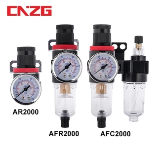 AFC2000 AFR2000 ชุดดักน้ำ ตัวกรองลมดักน้ําดักไอน้ำ กรองลม ปั้มลม พร้อมใส้กรองปรับแรงดันลม ตัวปรับแรงดันอากาศ แบบคู่แยกน้ำมัน