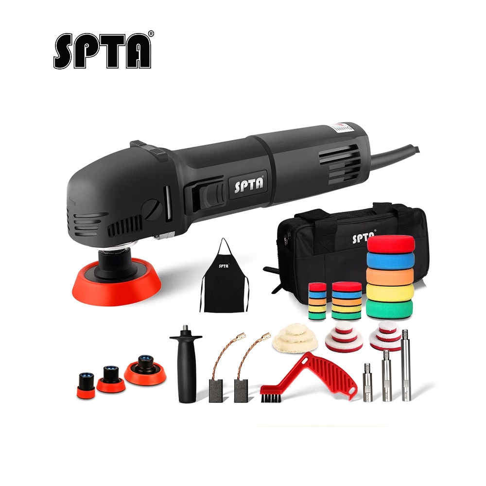 SPTA เครื่องขัดรถยนต์ 3 นิ้วเครื่องขัดโรตารี่ที่บ้าน DIY เครื่องขัดหมุนอัตโนมัติชุดแผ่นขัด