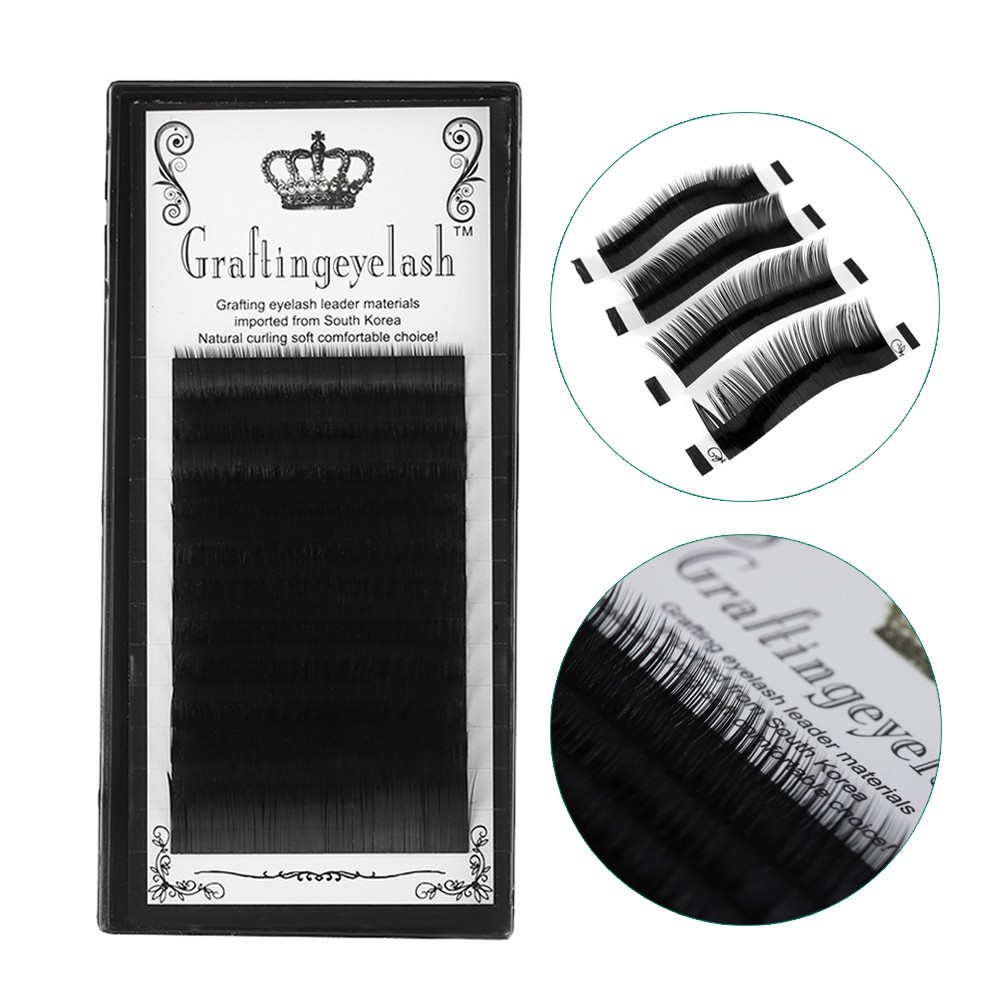 12 แถว C/D ขนตาปลอม 0.10 8-14 มม.สังเคราะห์ Mink Eyelashes Grafting แต่งหน้าความงามขนตาปลอมวัสดุนุ่มขนตาขนตาปลอม