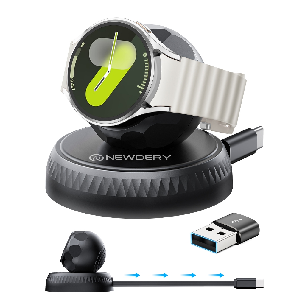 NEWDERY สถานีชาร์จแม่เหล็กสําหรับ Samsung Galaxy Watch 7/Ultra/6/6 Classic/5 Pro/5/4/4 Classic/3, Ac