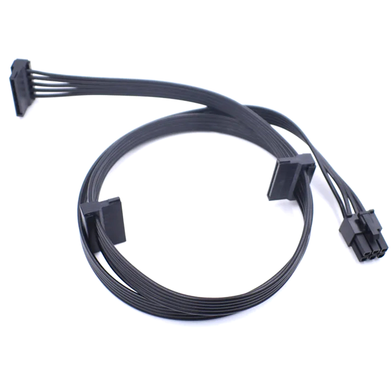 6pin ชาย 1 ถึง 3 SATA SSD แหล่งจ่ายไฟสําหรับ CORSAIR CX850M CX750M CX600M CX500M CX430M Modular PSU