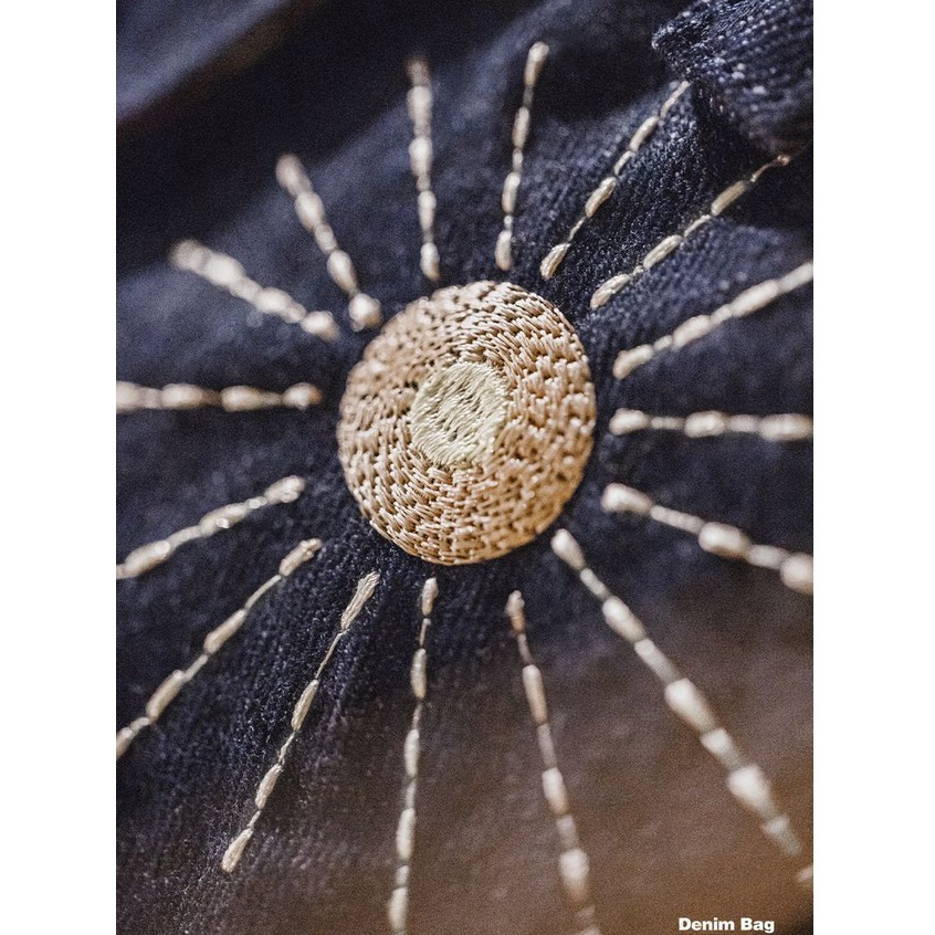 Tooling American Retro ปัก Denim Messenger กระเป๋าอินเดียสไตล์ชาติพันธุ์ Denim กระเป๋าโทรศัพท์มือถือผู้ชายผู้หญิง