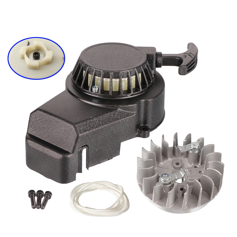 โลหะผสม Easy Recoil ดึง Starter Flywheel สําหรับ 2 จังหวะเครื่องยนต์ 47cc 49cc Mini Moto Dirt Bike Pocket Rocket Bike เด็ก Quad ATV อะไหล่