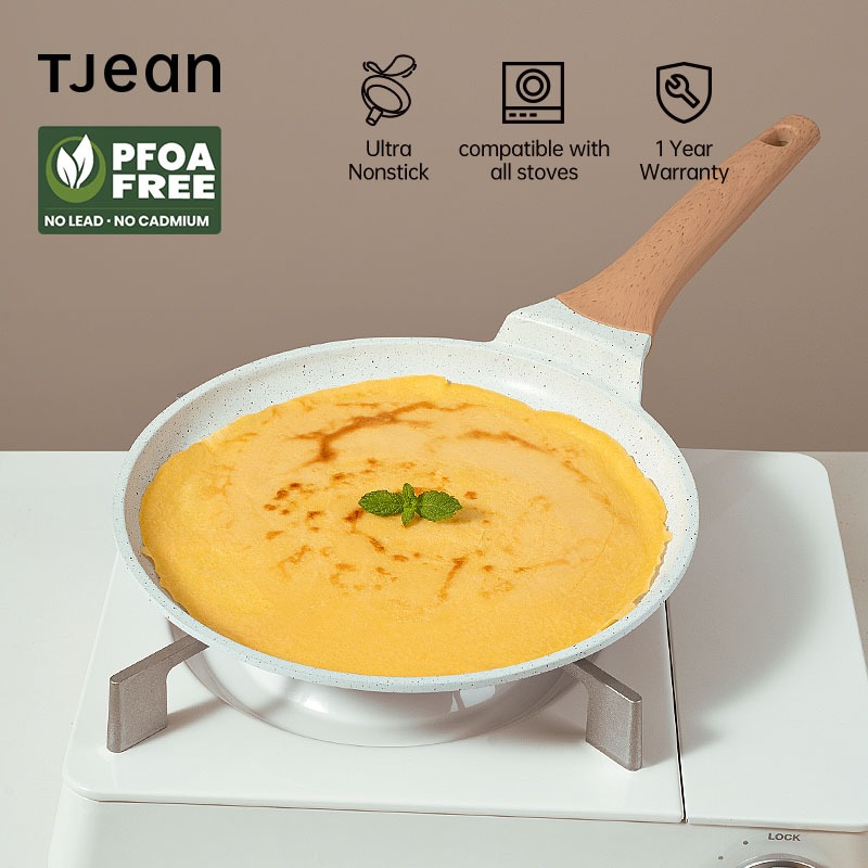 TJean กระทะเครป เครปเย็น  กระทะไม่ติด  สําหรับทอดพิซซ่า ไข่ PFOA ฟรีสำหรับ 24cm