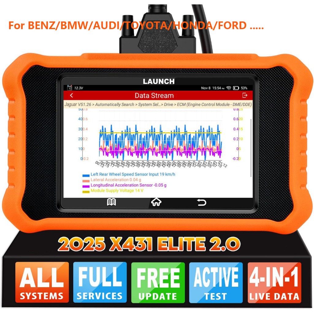 Launch X431 Creader Elite 2.0 OBD2 เครื่องสแกนเนอร์รถยนต์สแกนอัตโนมัติระบบเต็มรูปแบบเครื่องมือวินิจฉัยอายุการใช้งานฟรี Update สําหรับ BMW/BENZ/AUDI/GM