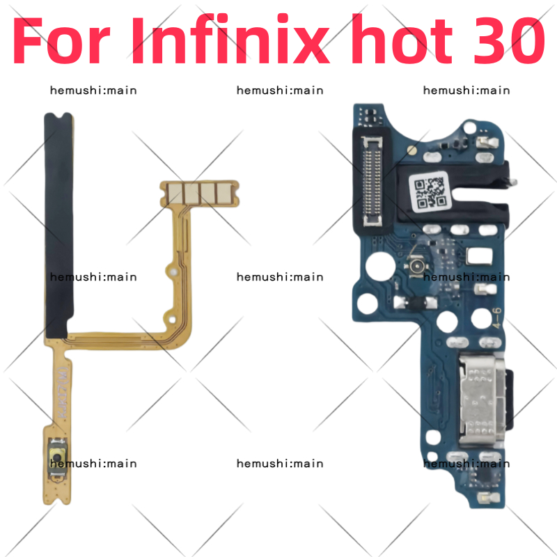 สําหรับ Infinix hot 30 X6831 Power Volume Flex ปุ่มสวิทช์ USB Charger ชาร์จพอร์ตบอร์ดสายริบบิ้น Flex Fast Charging board