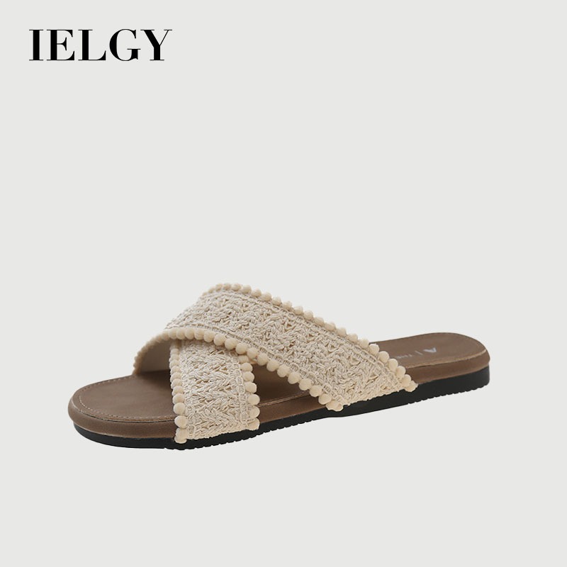 IELGY รองเท้าแตะที่สวยงามสําหรับผู้หญิง 2025 สไตล์ใหม่โบฮีเมียนรองเท้าแตะกลางแจ้ง