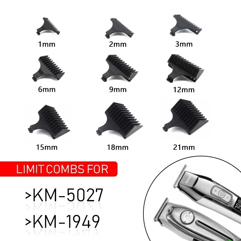 สําหรับ Kemei KM-5027 1949 5098 9163 5021 Etc. ที่กันจอนผมจํากัดหวีสากลยามดําช่างทําผมคู่มือตัดผม