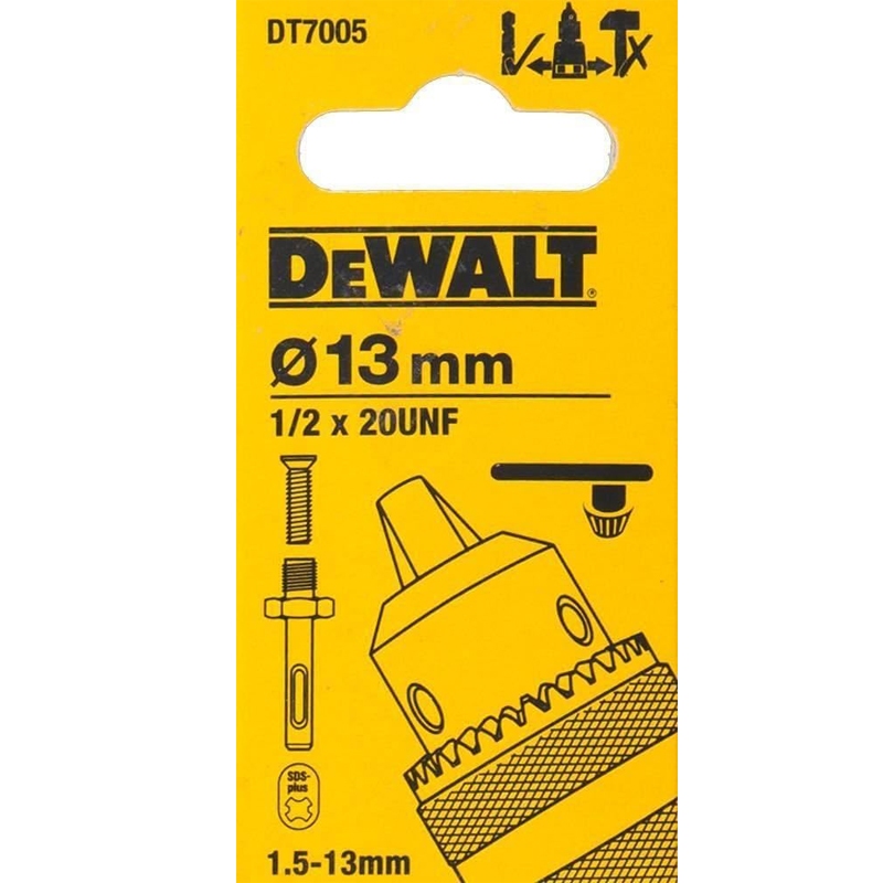 Dewalt DT7005 Keyed Chuck 1.5-13 มม.1/2 x 20 UNF SDS-Plus อะแดปเตอร์ Chuck Key Power เครื่องมือสิ่งที่แนบมา - รูปที่ 4