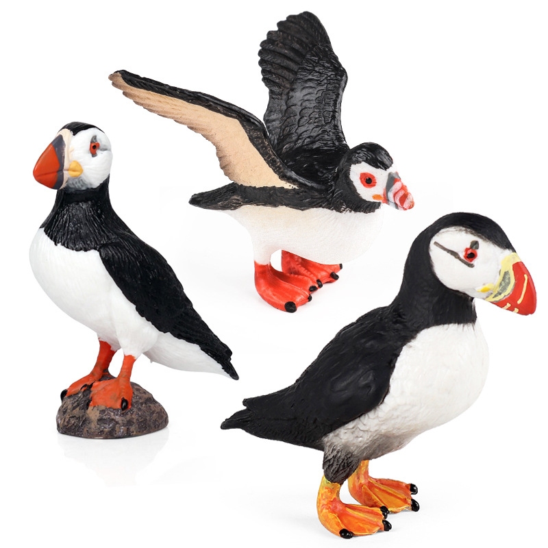 เด็กความรู้ความเข้าใจจําลองสัตว์ป่ารุ่น Arctic puffin sea eagle solid puffin ตกแต่งเครื่องประดับของเ