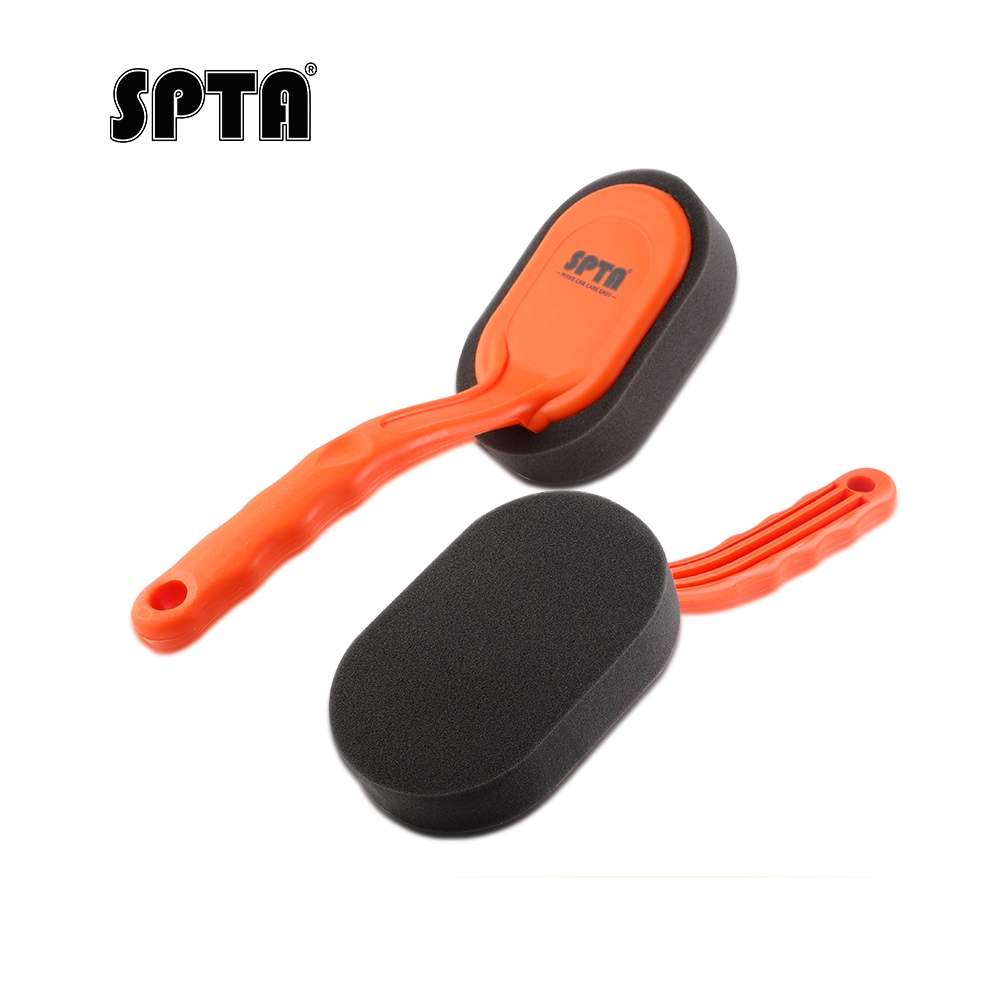 SPTA Auto รถยางล้อแว็กซ์ฟองน้ำขัดแปรงทำความสะอาดแปรงด้ามยาวแว็กซ์ขัดเครื่องซักผ้าเช็ดสี Car