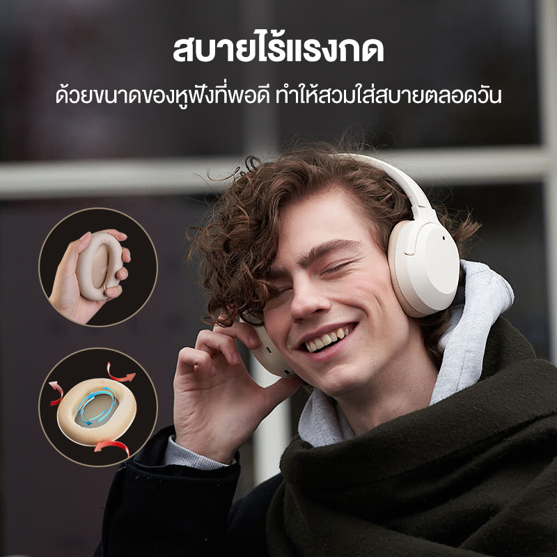 Edifier W820NB Plus หูฟังแบบครอบหู ไร้สาย ANC -43dB บลูทูธ 5.2 เวลาใช้งานสูงสุด 49 ชั่วโมง Hi-Res Audio Wireless, LDAC เชื่อมต่อได้ทั้งไร้สายและมีสาย พร้อมไมโครโฟนในตัว