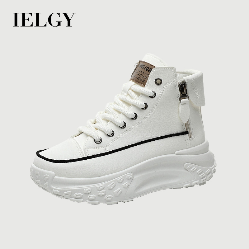 IELGY รองเท้าสูงด้านบนผู้หญิงใหม่รอบนิ้วเท้ารองเท้าแพลตฟอร์มแต่เพียงผู้เดียวเพิ่มความสูงรองเท้าตบมือสบายๆแฟชั่น