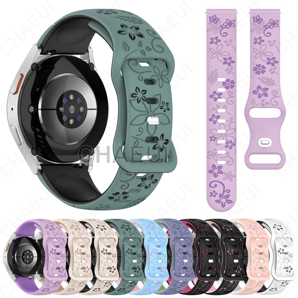 สายรัดซิลิโคนนูนวงสร้อยข้อมืออุปกรณ์เสริมสําหรับ Galaxy Watch 7 FE 6 5 Pro 4 45mm 44mm 40mm Classic 42mm 47mm 46mm 43mm