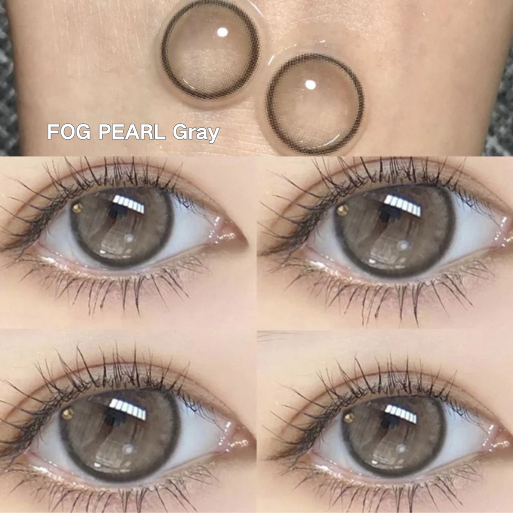 【0.00~-4.00】 UYAAI คอนแทคเลนส์สายตา คอนแทคเลนส์สายตาสั้น FOG Series สีเทา ขนาดเล็ก S size14.0 มม..