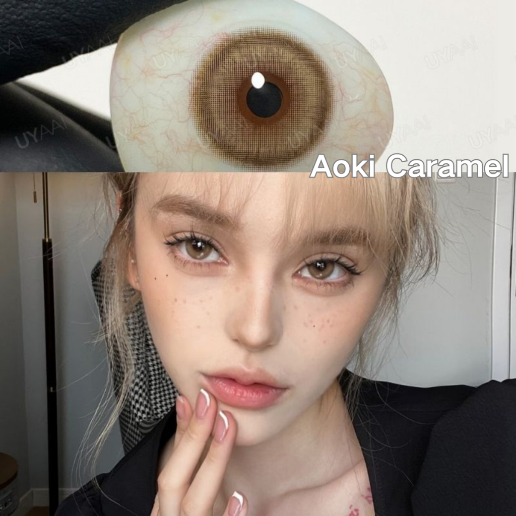 【 -0.50 -6.00 】𝐔𝐘𝐀𝐀𝐈 𝐱 𝐅𝐑𝐄𝐒𝐇𝐋𝐀𝐃𝐘 รุ่น 𝗔𝗼𝗸𝗶 𝗦𝗲𝗿𝗶𝗲𝘀 ┃ คอนแทคเลนสีน้ําตาล คอนแทคเลนส์ขนาดเท่าตา 14.0 มม. 2 ชิ้น ต่อคู่ (รายเดือน)