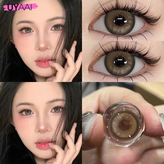 {เกรด -0.00~-6.00} UYAAI คอนแทคเลนส์สายตาสั้น สีน้ําตาล ขนาด 14.0 มม.