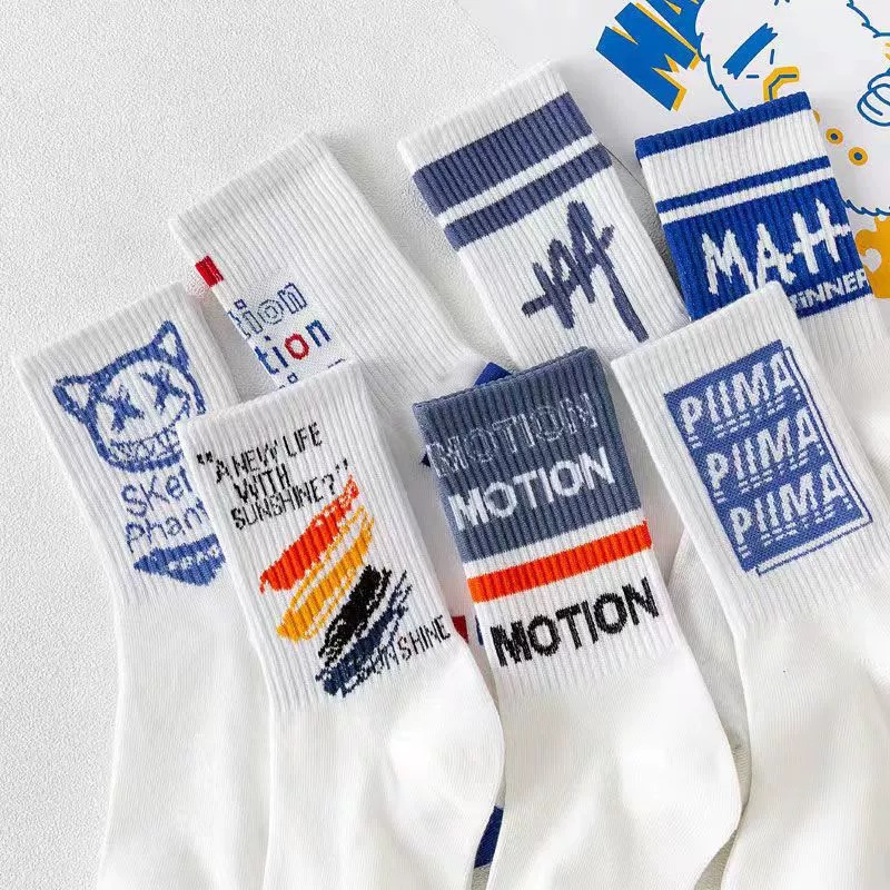 ง398 สุ่ม1คู่ฤดูร้อนเวอร์ชั่นเกาหลีถุงเท้ากลางหลอดผู้ชายบางสไตล์ถุงเท้าบาสเก็ตบอลคู่ - รูปที่ 3