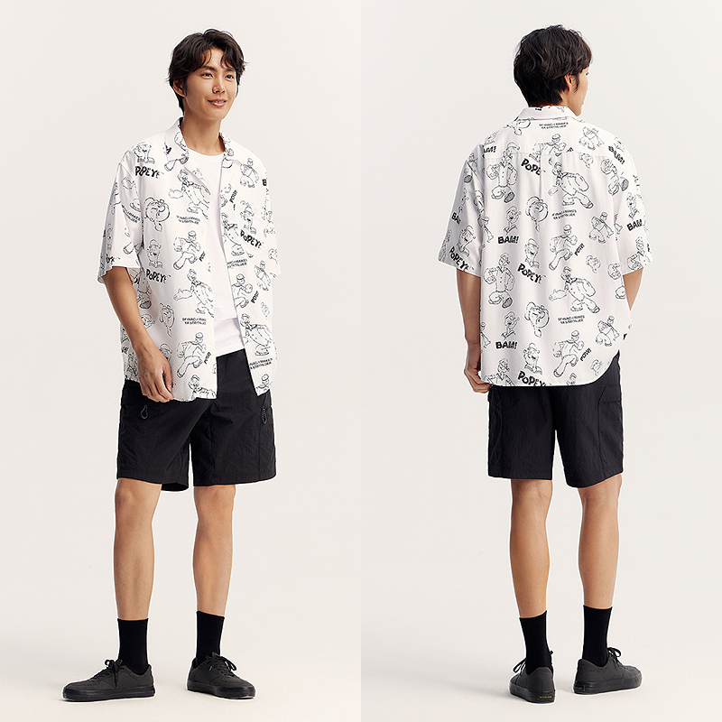 Semir Men Resort เสื้อแฟชั่นพิมพ์วันหยุดฤดูร้อนอย่างผ่อนคลายเล็กน้อย Fit Beachwear