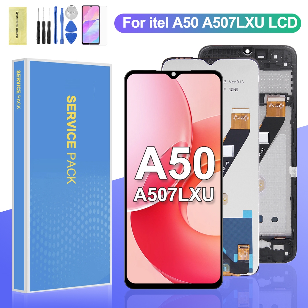 Itel A50 LCD A507LXU จอแสดงผลหน้าจอสัมผัส Digitizer พร้อมกรอบประกอบ
