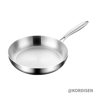 KORDISEN New 304 Stainless Steel Non-Stick Skillet Egg Fry Pan Wok For Gas Stove Top And Induction Cooker