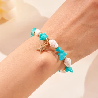 จูชิ ชิปปลาดาวสังข์ปรับสร้อยข้อมือแฟชั่นวินเทจวันหยุดของขวัญอุปกรณ์เสริม
