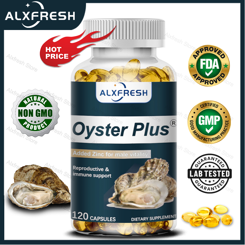 Alxfresh Oyster Plus Zinc & Taurine Marine Nutrients ผลิตภัณฑ์เสริมอาหารเพื่อฟังก์ชั่นชายที่เพิ่มขึ้