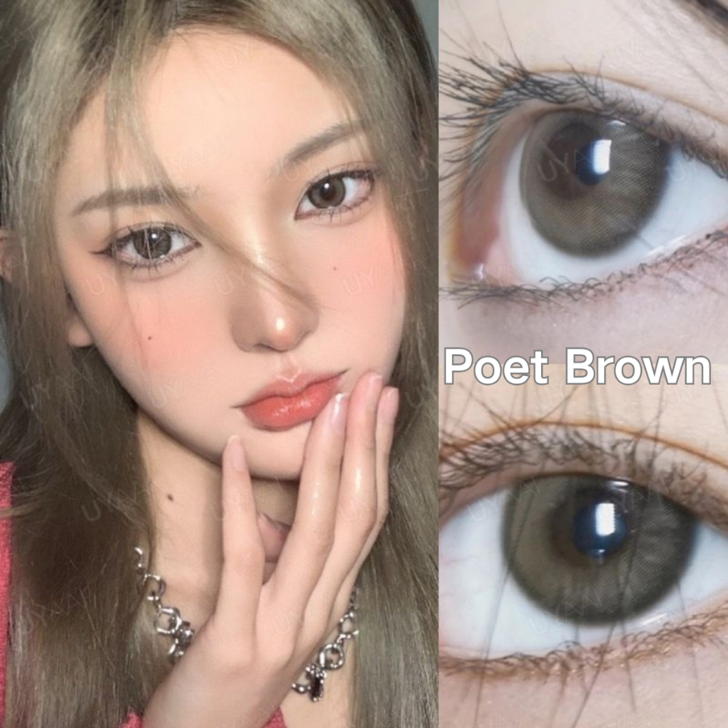 {เกรด -0.00~-6.00} UYAAI x FRESHLADY คอนแทคเลนส์ สีน้ําตาลธรรมชาติ 14.0 มม. 2 ชิ