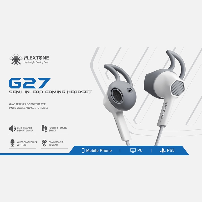 PLEXTONE G27 หูฟังชนิดใส่ในหูแบบมีสาย,หูฟังสําหรับเล่นเกมใหม่ 2025,หูฟัง E-sports พร้อมไมโครโฟน,ควบค