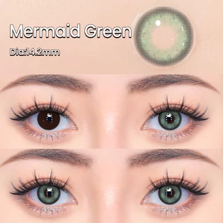 {องศา -0.00 ~ -5.00} UYAAI คอนแทคเลนส์สายตาสั้น สีเขียว 14.2 มม.