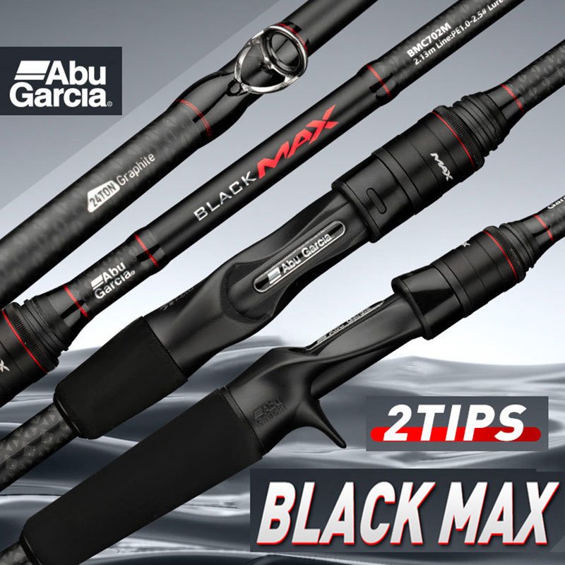 【TRAINFIS】ABU GARCIA BLACK MAX 2TIPS M/ML ACTION ORIGINAL Fishing RodSOLID CARBON Tips Spinning Rod