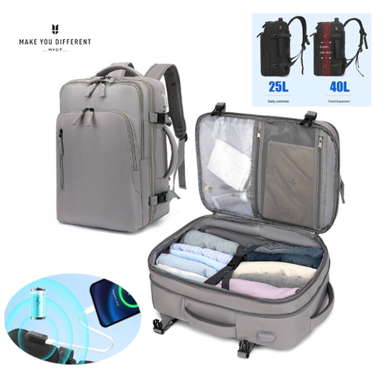 40ล ขยายกระเป๋าเป้สะพายหลังแล็ปท็อปกันน้ํา 16 นิ้วมัลติฟังก์ชั่เดินทางกระเป๋าเป้สะพายหลังกระเป๋าสัมภาระกลางแ