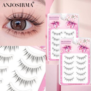ANJOSIRMA ขนตาปลอมเกาหลี ขนตาปลอม รูปตัว V แบบใส สไตล์แฟรี่ …