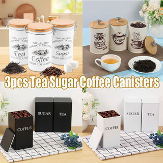 Metal Vintage Kitchens Canisters Versatile Metal Tea Coffee Sugar Jars for Counter Top