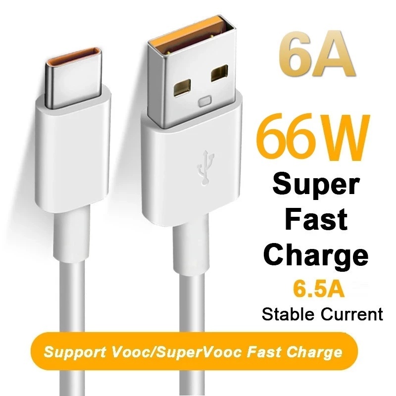 66W 6A Super Fast Charger Cable Fast USB Type C สายชาร์จข้อมูล Quick Charger Cable