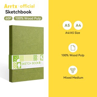 สมุดสเก็ตช์ภาพ Arrtx A5/A4, 60 แผ่น 90Lb/180GSM, กระดาษวาดภา…